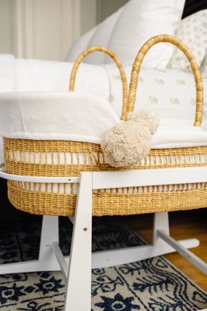 Modern Open Weave<br> African Moses Basket <br> Vegan Handle