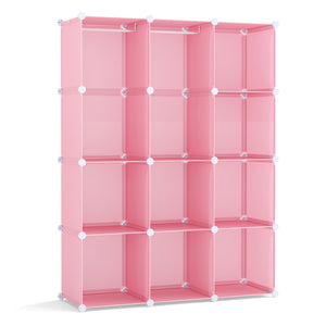 Modular Baby Wardrobe with 10 Cubes & Hanging Rod and Shelves Stackable