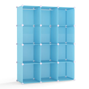 Modular Baby Wardrobe with 10 Cubes & Hanging Rod and Shelves Stackable
