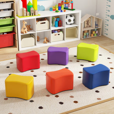 Multicolor 6 PCS Butterfly Stool Set for Kids - Stylish and fun seating solution for children's spaces.