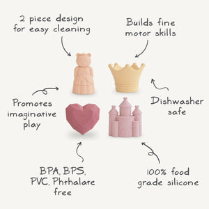 Princess Mold Free Bath Play Set for kids, showcasing colorful toys at an angle for playful bath time fun.
