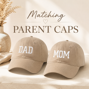 Embroidered Cotton Baseball Cap MOM and DAD