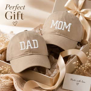 Embroidered Cotton Baseball Cap MOM and DAD