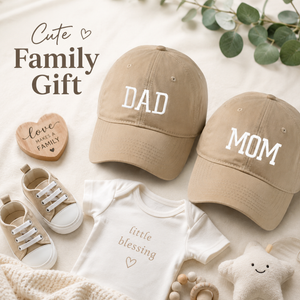 Embroidered Cotton Baseball Cap MOM and DAD