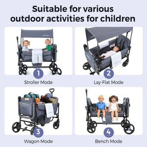 Momfann Stroller Wagon for Kids – 2-Seater All-Terrain Baby Wagon