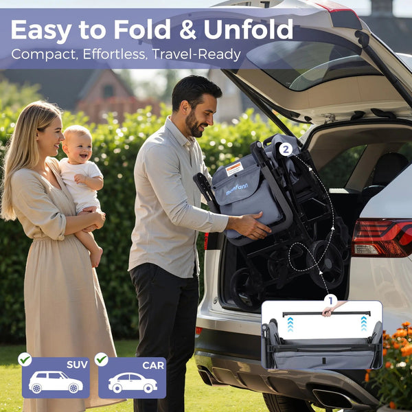 Momfann Stroller Wagon for Kids – 2-Seater All-Terrain Baby Wagon