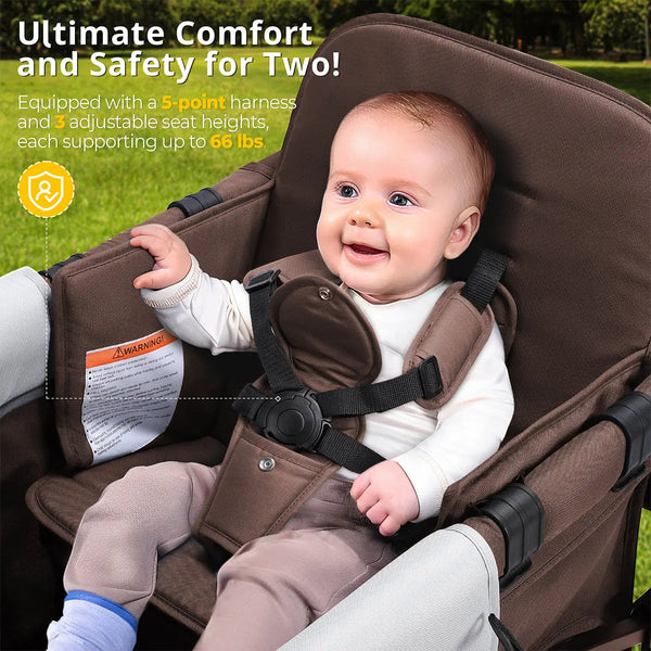 Momfann Stroller Wagon for Kids – 2-Seater All-Terrain Baby Wagon