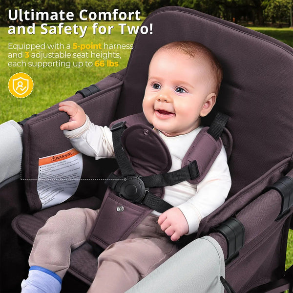 Momfann Stroller Wagon for Kids – 2-Seater All-Terrain Baby Wagon