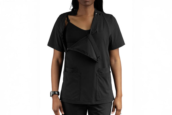 Pump-Friendly Scrub Top for Healthcare Moms