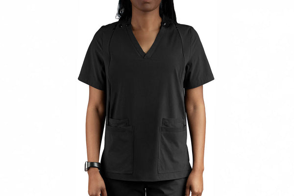 Pump-Friendly Scrub Top for Healthcare Moms