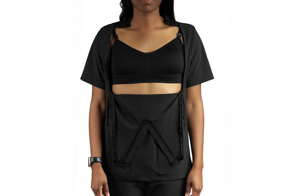 Pump-Friendly Scrub Top for Healthcare Moms