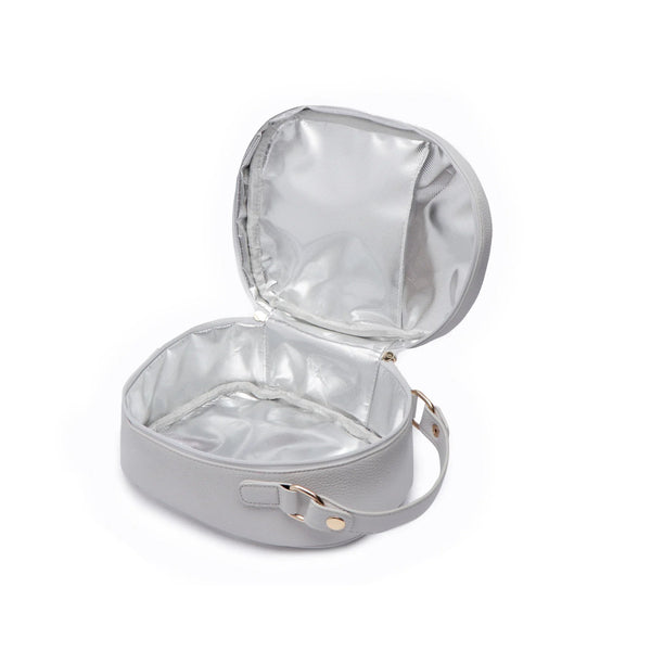 Classic Snack Bag in Stone Grey for food storage and on-the-go convenience, shown at angle 6.