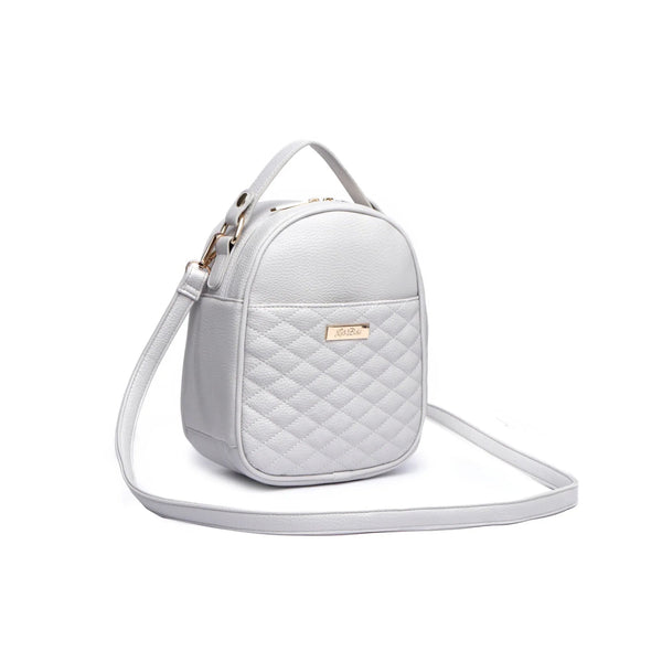 Classic Snack Bag in Stone Grey, perfect for food storage and on-the-go convenience for babies. Angle 3 view.