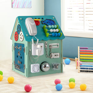 Montessori Play House with Sensory Games and Interior Storage Space for Kids