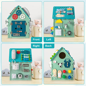 Montessori Play House with Sensory Games and Interior Storage Space for Kids
