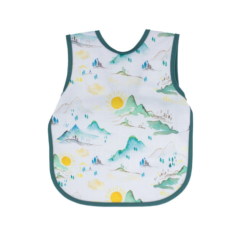 Mountain Mist Bapron for babies, angle 3 view showcasing its stylish design and practical features.