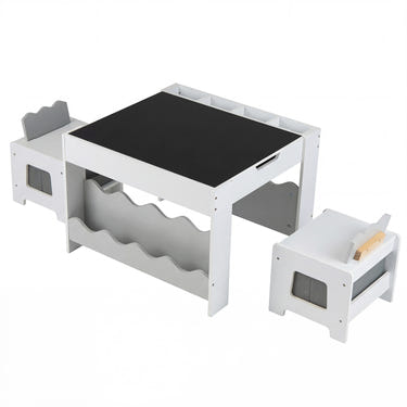 Multi-purpose Activity Kids Table and Chairs Set with Double-sided Tabletop