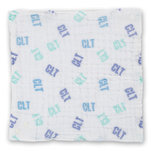 CLT  - Charlotte, NC Muslin Cotton Bib - MOOGCO Baby