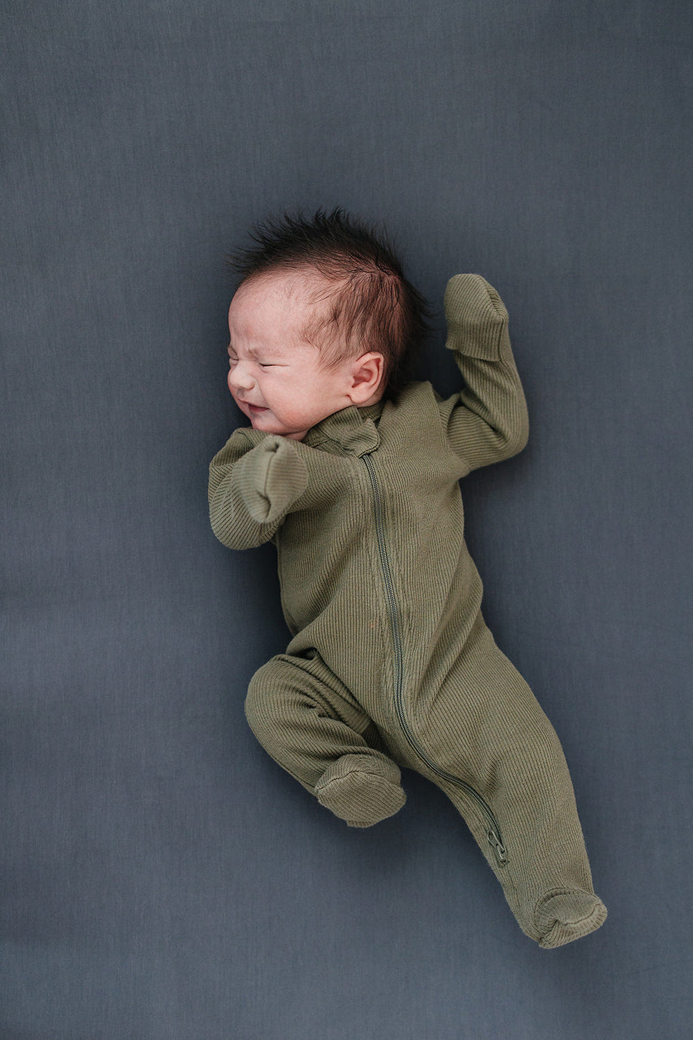 Winter Green Organic Cotton Ribbed Zipper - MOOGCO Baby