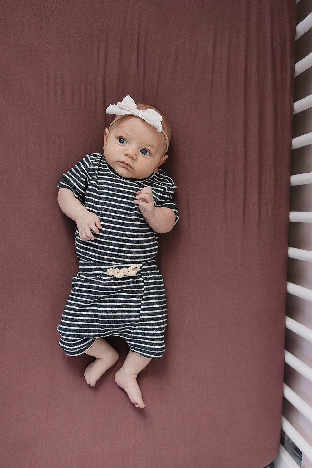 Plum Bamboo Stretch Crib Sheet - MOOGCO Baby