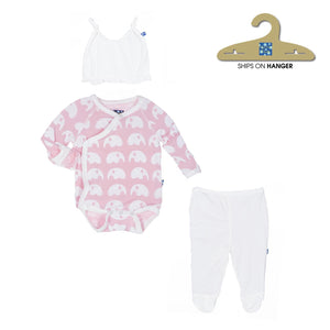 Essentials Ruffle Kimono Newborn Gift Set in Lotus Elephant
