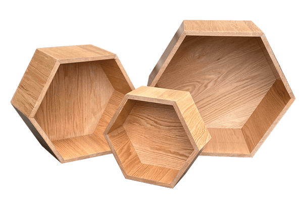 Hexagon Nesting Tables (Set of 3) | Solid European Oak