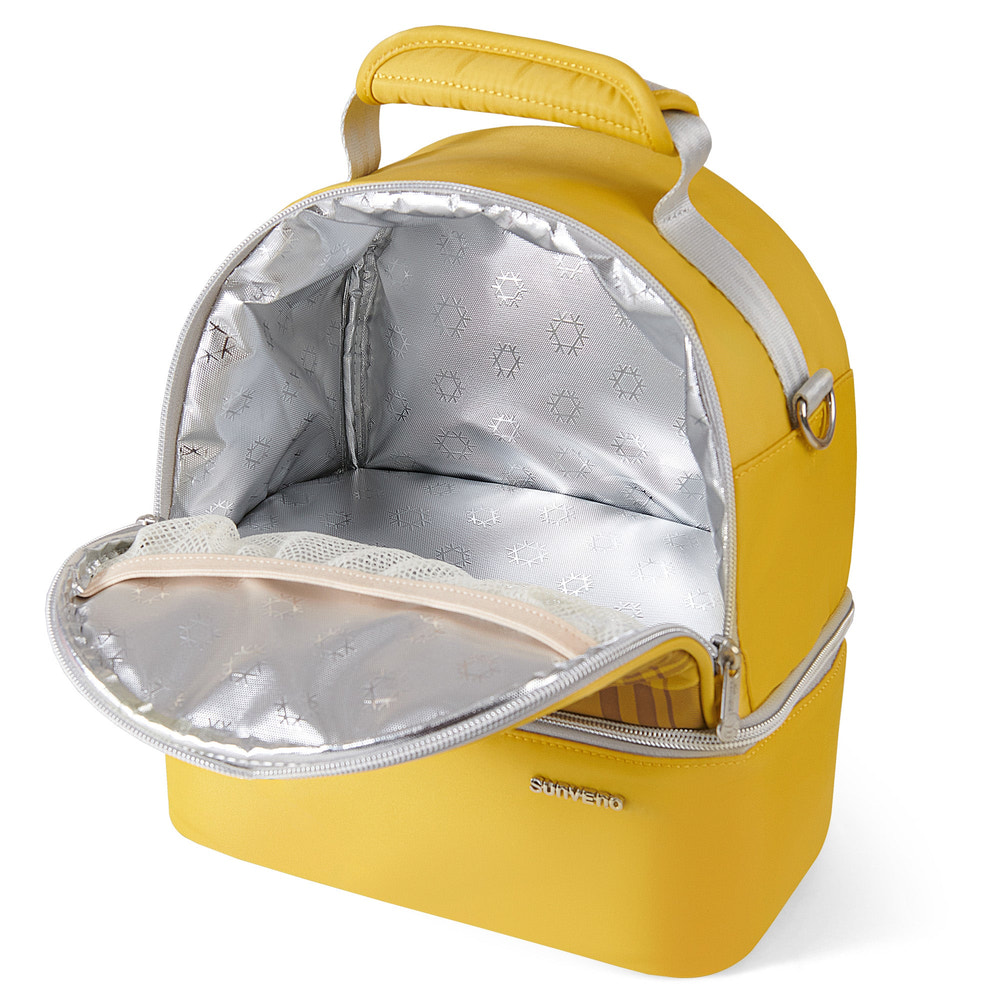 Insulated double deck cooler bag for babies, perfect for on-the-go food storage and keeping meals fresh.