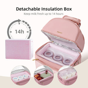 Breastmilk Cooler Bag with Detachable Insulation Box Set