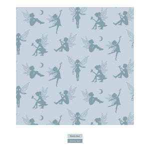 Print Coverall with 2 Way Zipper in Illusion Blue Forest Fairies