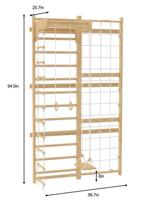 Neem | Swedish Ladder & Rope Wall - 95" Height