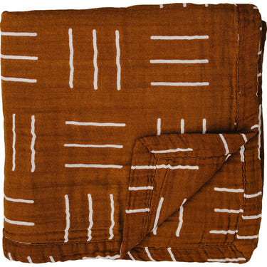 Mustard Mudcloth Muslin Quilt - MOOGCO Baby