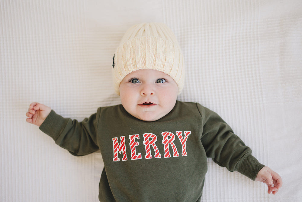 Cream Chunky Knit Beanie - MOOGCO Baby