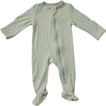 Sage Bamboo Footed Zipper - MOOGCO Baby
