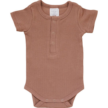 Dusty Rose Organic Cotton Ribbed Snap Bodysuit - MOOGCO Baby