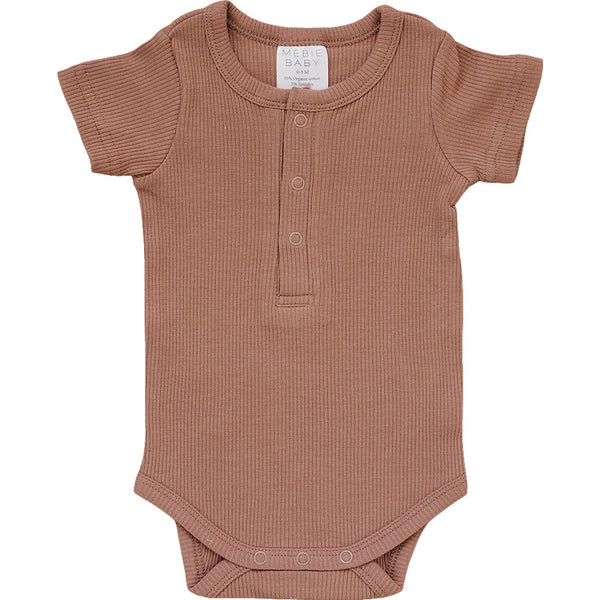 Dusty Rose Organic Cotton Ribbed Snap Bodysuit