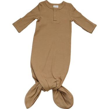 Cafe Organic Cotton Ribbed Knot Gown - MOOGCO Baby