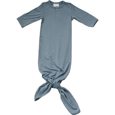 Dusty Blue Bamboo Knot Gown - MOOGCO Baby