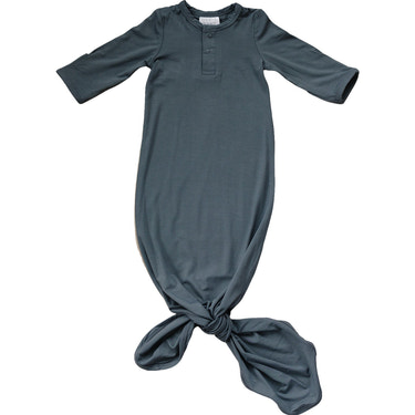 Charcoal Bamboo Knot Gown - MOOGCO Baby