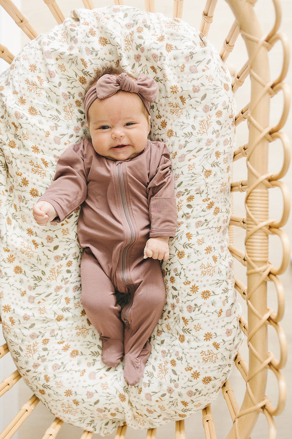 Plum Bamboo Footed Zipper - MOOGCO Baby