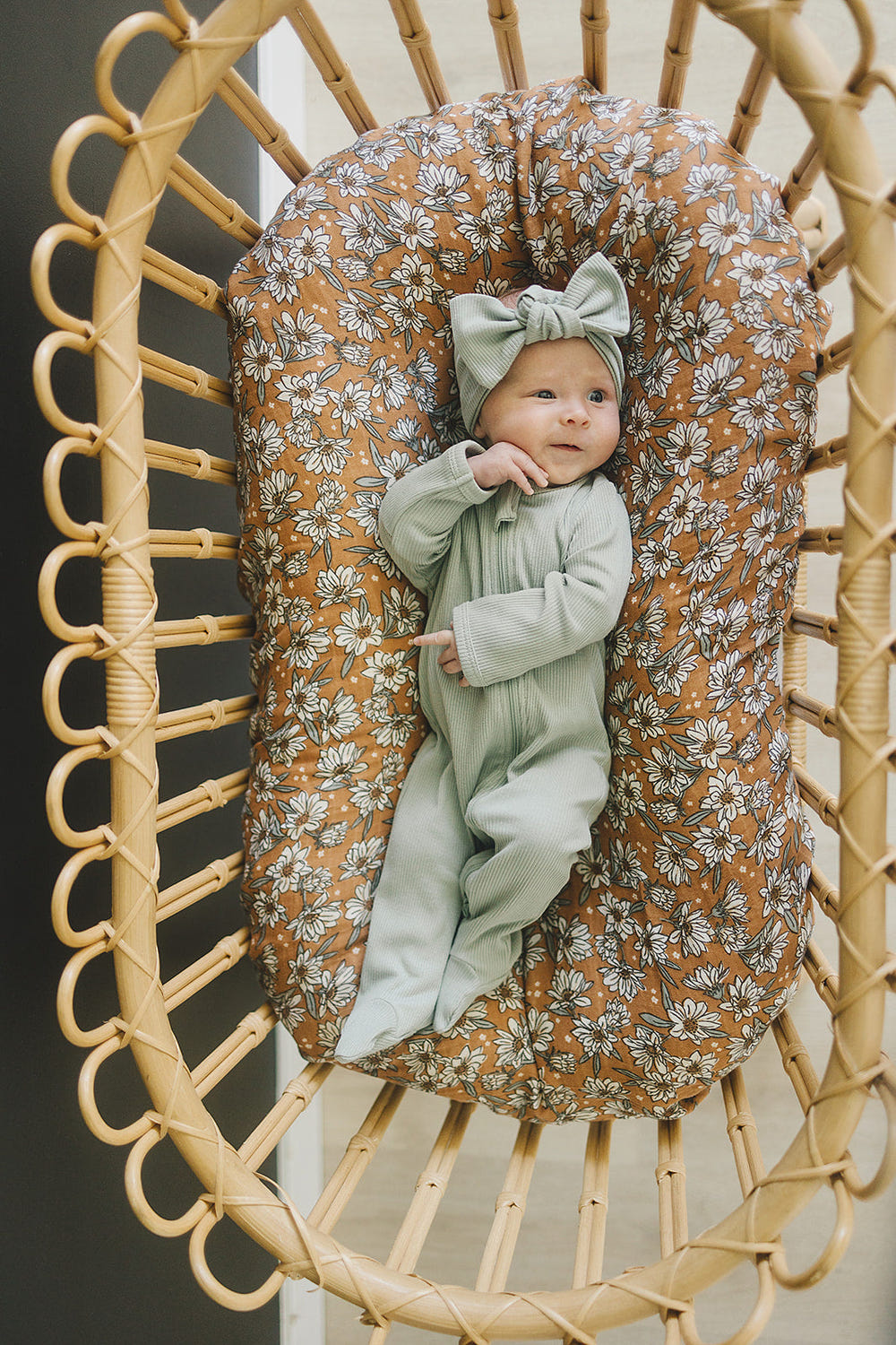 Sage Organic Cotton Ribbed Head Wrap - MOOGCO Baby