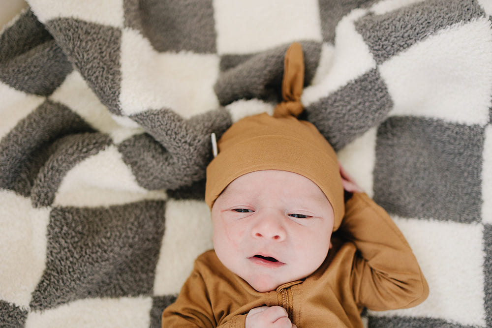 Mustard Bamboo Newborn Knot Hat - MOOGCO Baby