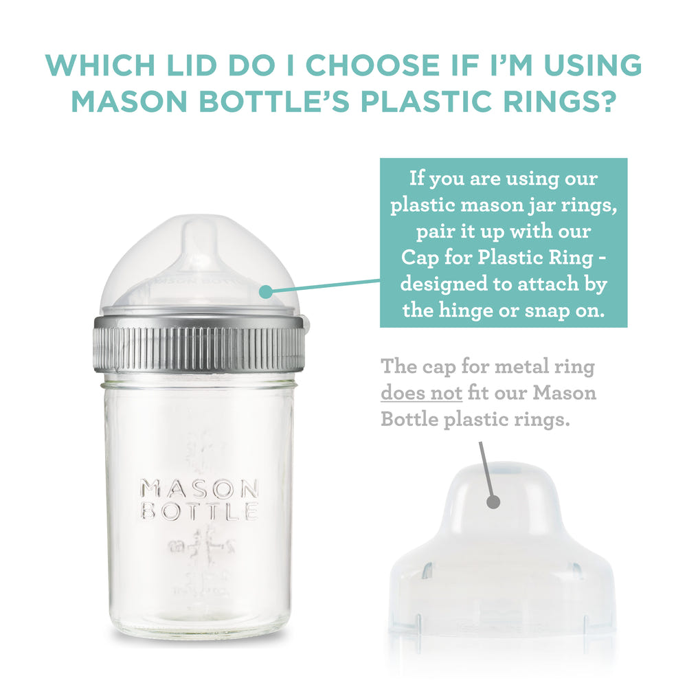 Cap for Mason Bottle Plastic Ring - Essential accessory for secure bottle sealing and storage.
