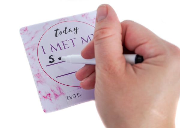 Girl Plastic NICU Milestone Cards w/ Marker