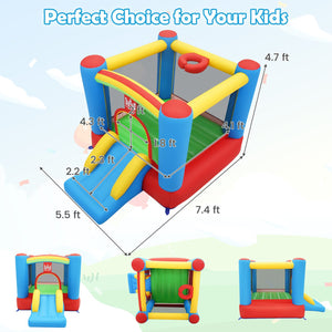 Rainbow Castle Inflatable Bounce House 370W Blower Included