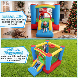Rainbow Castle Inflatable Bounce House 370W Blower Included