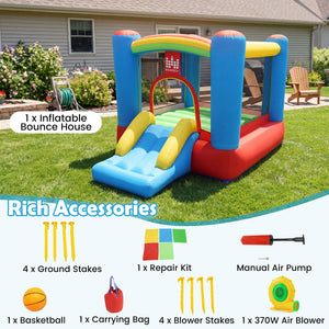 Rainbow Castle Inflatable Bounce House 370W Blower Included