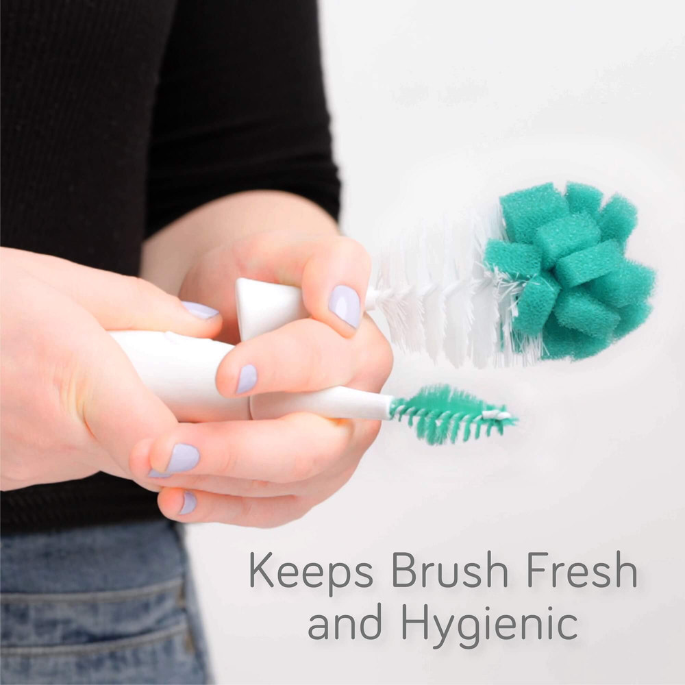 Multi-pack replacement brush heads for effective bottle cleaning, ensuring hygiene and convenience for parents.