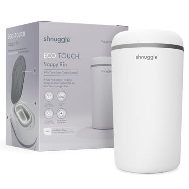 Shnuggle Eco-Touch Nappy Bin Diaper Pail for eco-friendly diaper disposal and odor control.