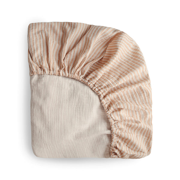 Mushie Extra Soft Muslin Crib Sheet 100% Cotton Pre-washed