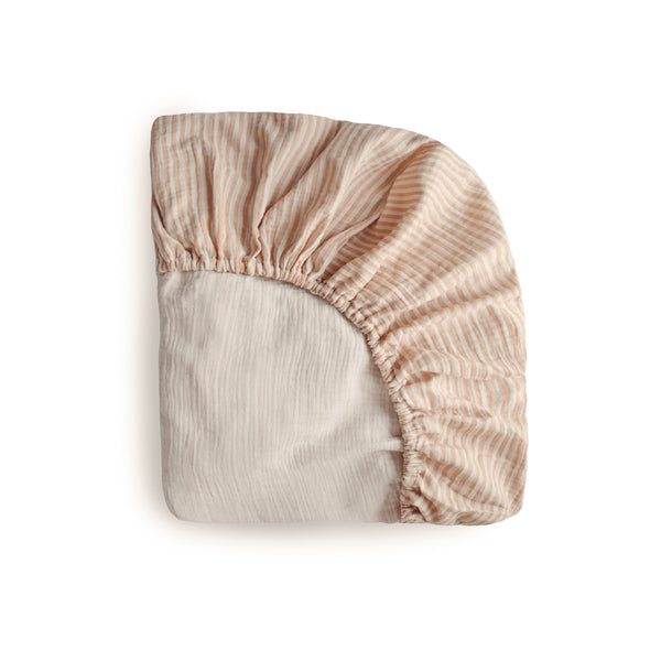Mushie Mini Muslin Crib Sheet 100% Cotton Breathable